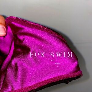Fox Swim Velvet two Piece Bathing Suit Bikini Burgundy Wine